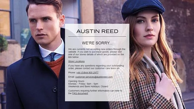 Captura de la página web de Austin Reed