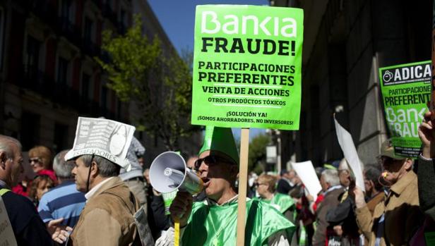 Protesta por la salida a Bolsa de Bankia
