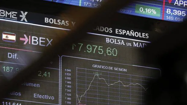 Panel informativo de la Bolsa española