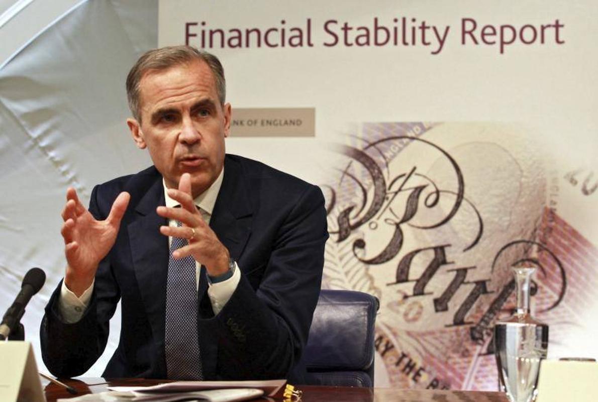 El Gobernador del Banco de Inglaterra Mark Carney durante la rueda de prensa