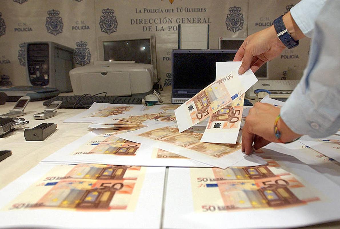 Billetes falsos incautados por la Policía