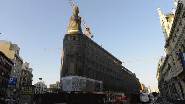 Vista de las obras del conocido como Proyecto Canalejas, a escasos metros de la Puerta del Sol
