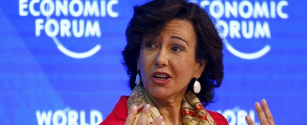 Ana Botín, presidenta del Banco Santander, ayer en Davos