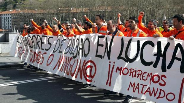 Protesta de los estibadores de Bilbao