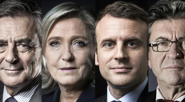 Fillon, Le Pen, Macron y Melenchon, principales candidatos a las elecciones francesas