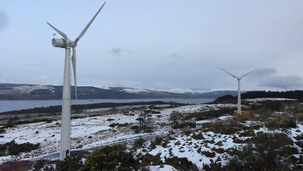 Aerogeneradores nED100 en Kellybank Holiday Park, Escocia