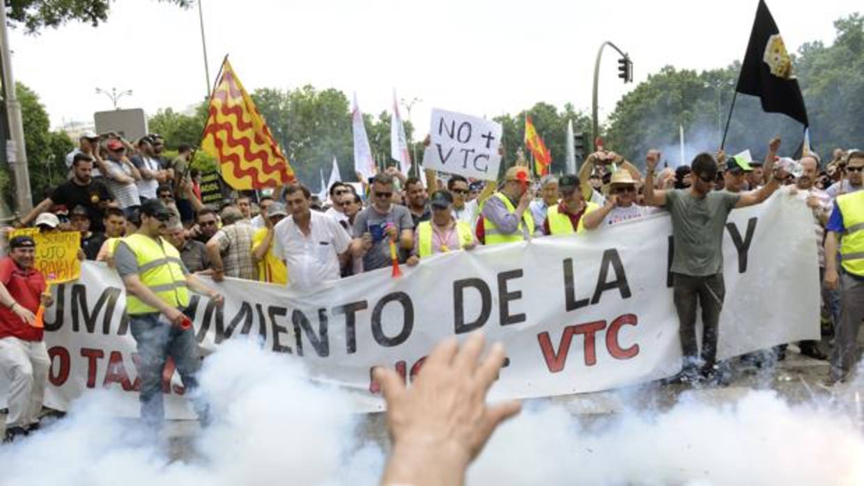 Manifestación taxistas en Madrid