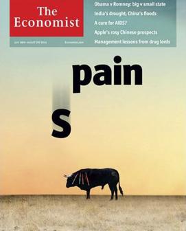 Portada de la revista hace pocos años acusando a España de «dar pena» durante la crisis