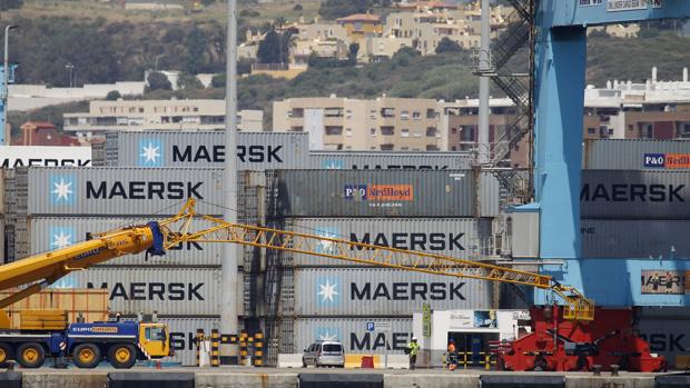 Contenedores de Maersk, en el puerto de Algeciras