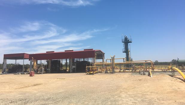 Imagen de las instalaciones de Gas Natural en el entorno de Aznalcázar