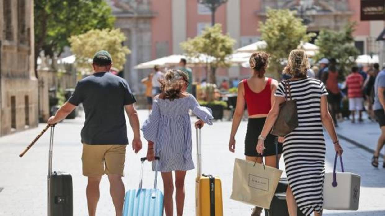 Una familia de vacaciones en Valencia