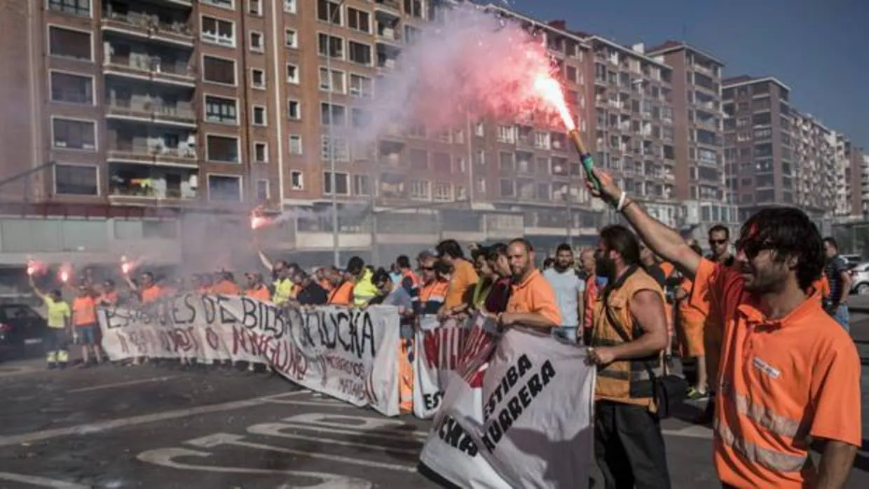 Huelga de estibadores en Bilbao