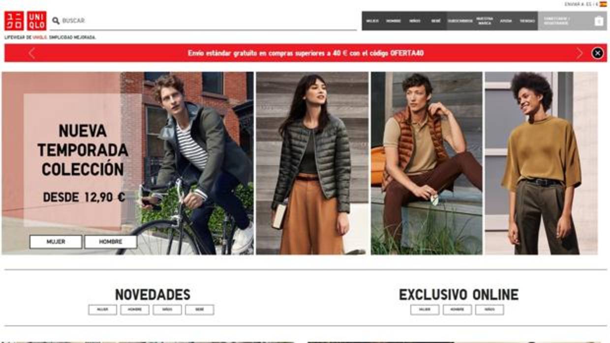 Imagen de la web de Uniqlo en español