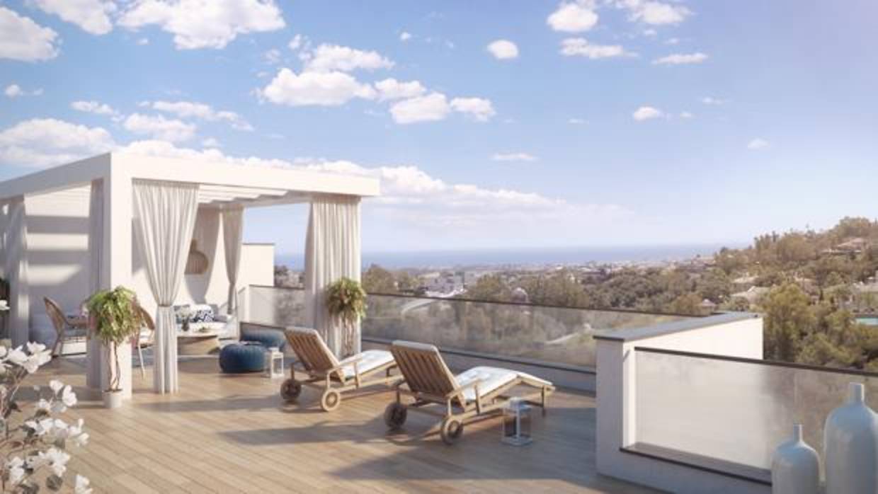 Imagen virtual de la promoción «Alborada Homes» de Benahavís, en la Costa del Sol