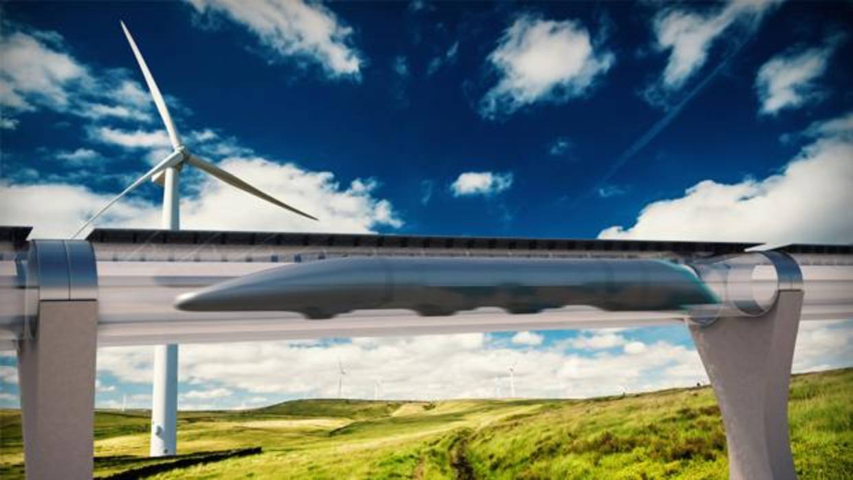 Recreación del proyecto Hyperloop, capaz de alcanzar una velocidad de 1.200 kilómetros por hora