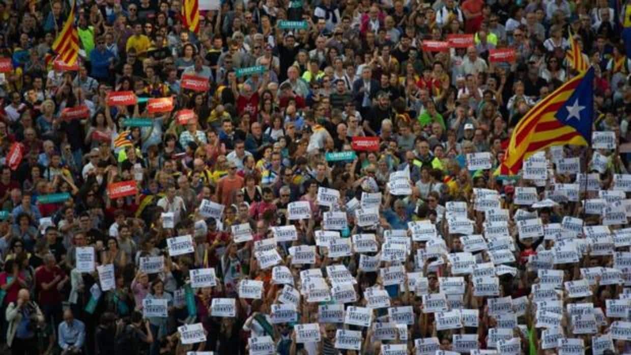 Manifestación en Cataluña el pasado octubre