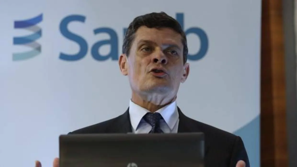 Jaime Echegoyen, presidente de la Sareb, durante una presentación de resultados