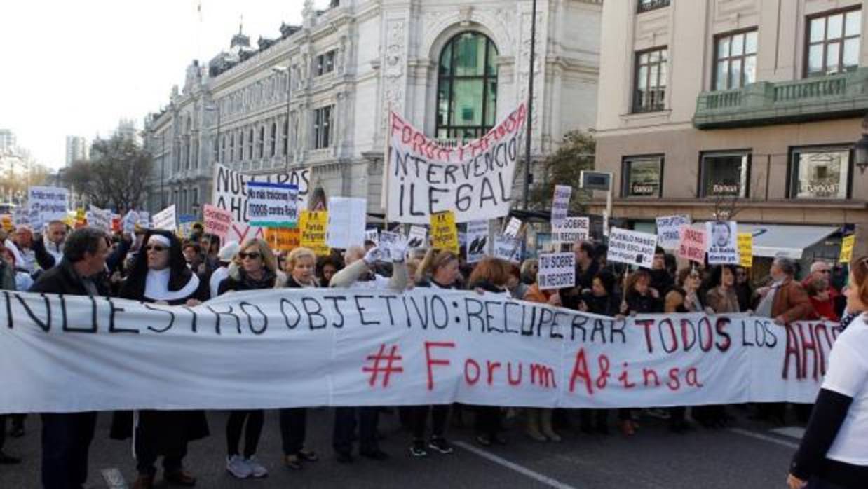 Manifestación de los afectados por la estafa de Afinsa