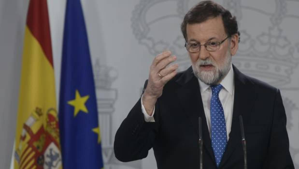 Mariano Rajoy, en una comparecencia en La Moncloa
