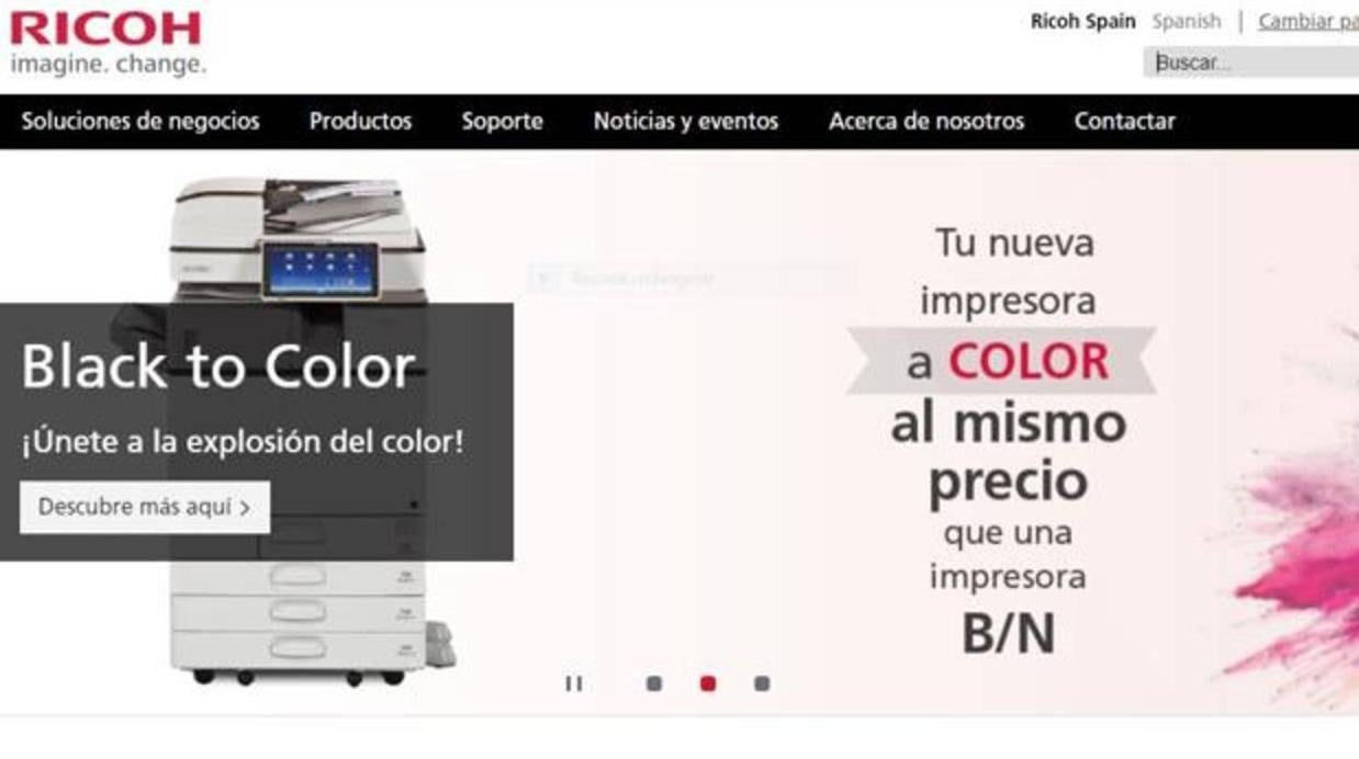Página web de Ricoh