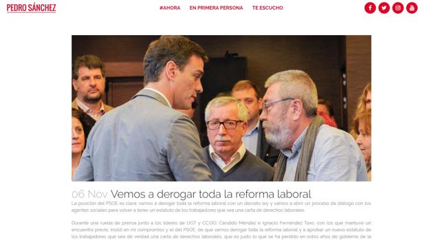 La derogación de la reforma laboral, la primera promesa «rota» de Pedro Sánchez