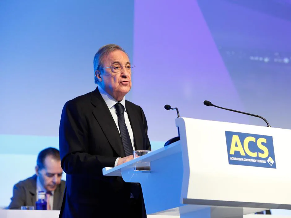 Florentino Pérez, presidente de ACS, durante la junta de accionistas del grupo