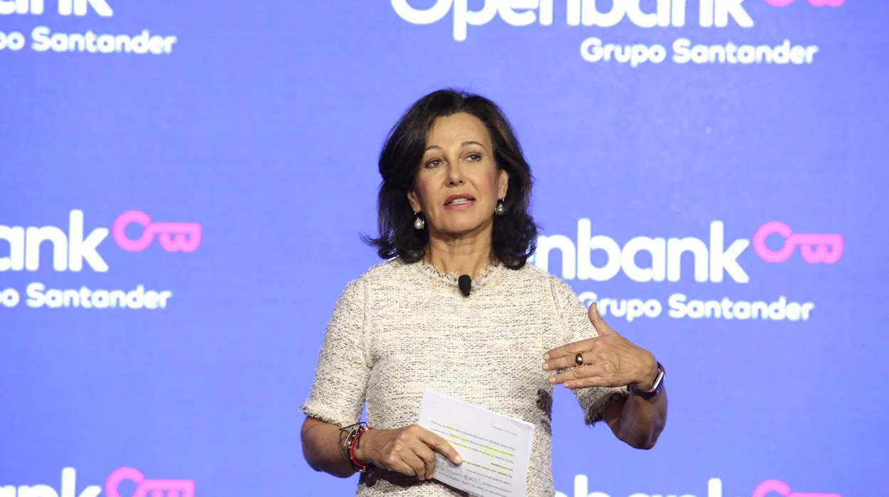 La presidenta del Santander, Ana Botín, ayer al presentar las novedades de Openbank