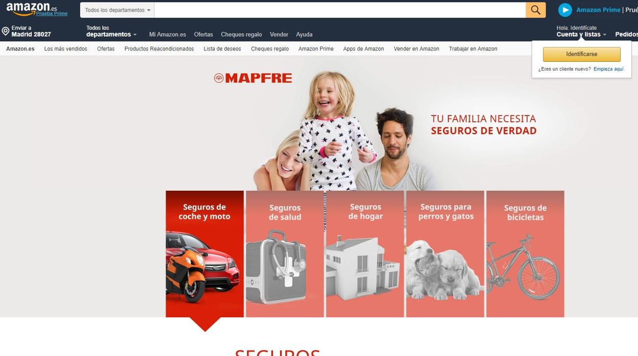 Mapfre publicita desde ahora sus pólizas en el «marketplace» de Amazon