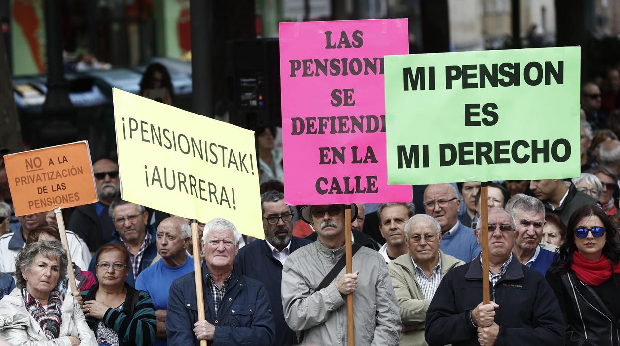 Protestas de pensionistas en Bilbao