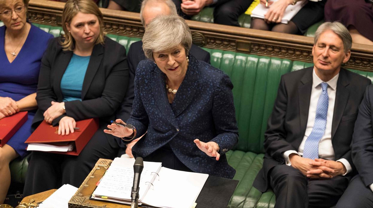 Theresa May, primera ministra de Reino Unido, en el Parlamento británico