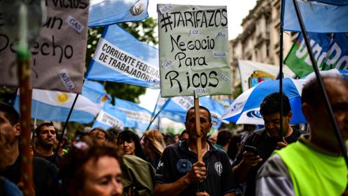 Imagen de las manifestaciones contra el actual presidente de Argentina Mauricio Macri