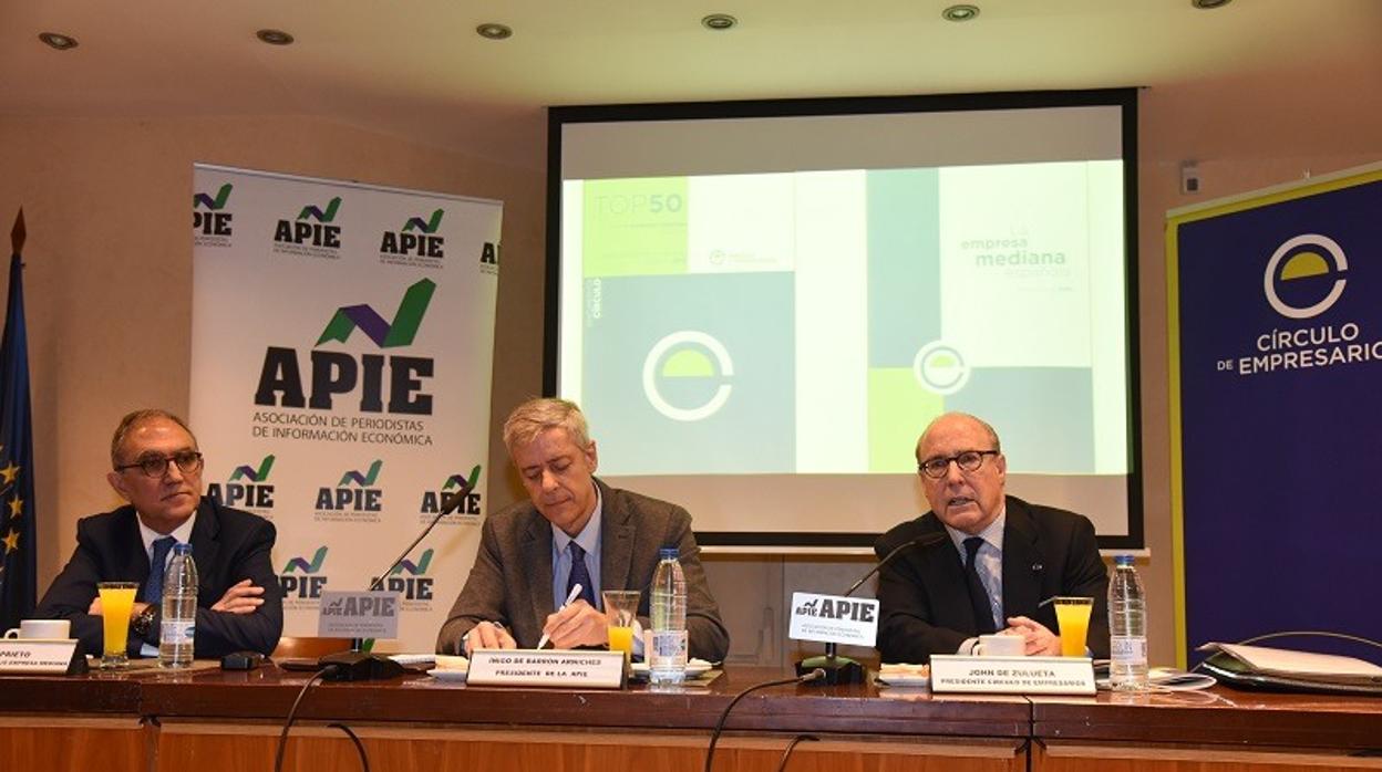 Jesús Prieto, Íñigo de Barrón y John de Zulueta, esta mañana