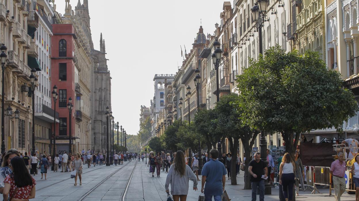 Avenida de la Constitución en el Casco Antiguo de Sevilla