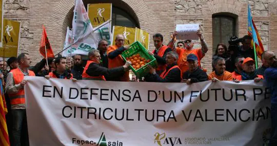 Protesta de citricultores valencianos