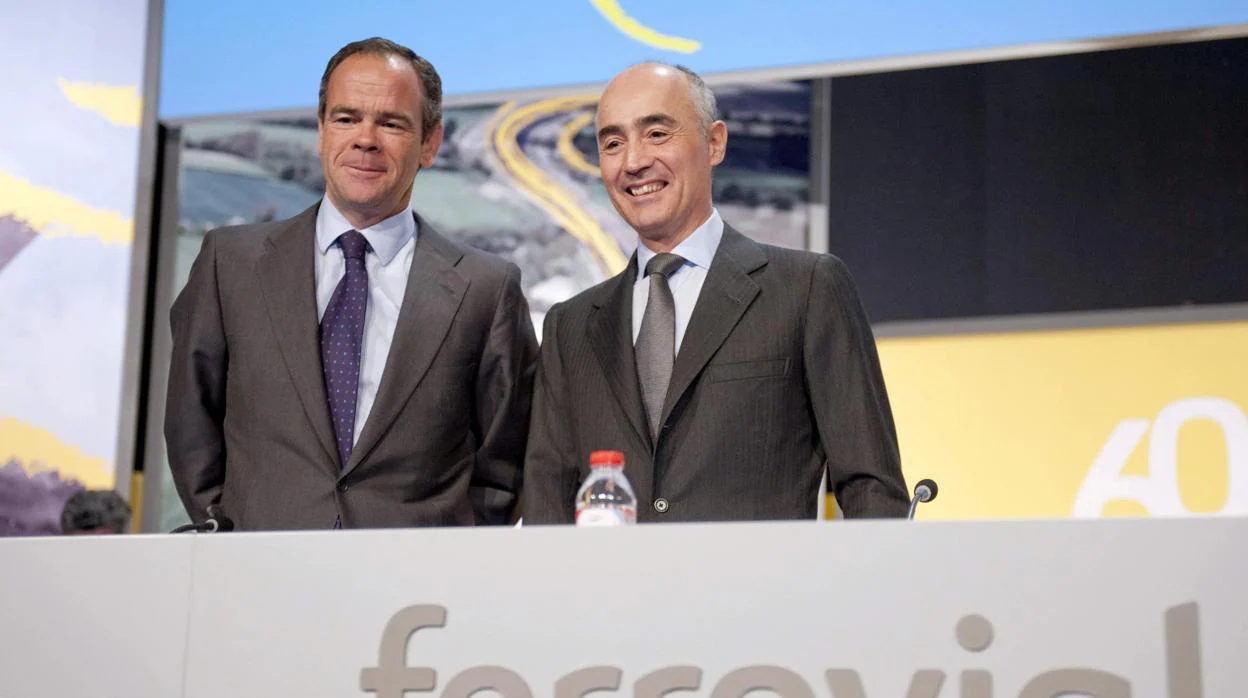 Íñigo Meirás, CEO,de Ferrovial, junto al presidente, Rafael del Pino