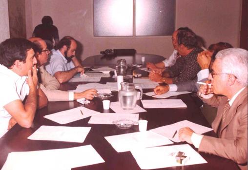 Reunión de la comisión gestora de la CEA en Huelva en marzo de 1979