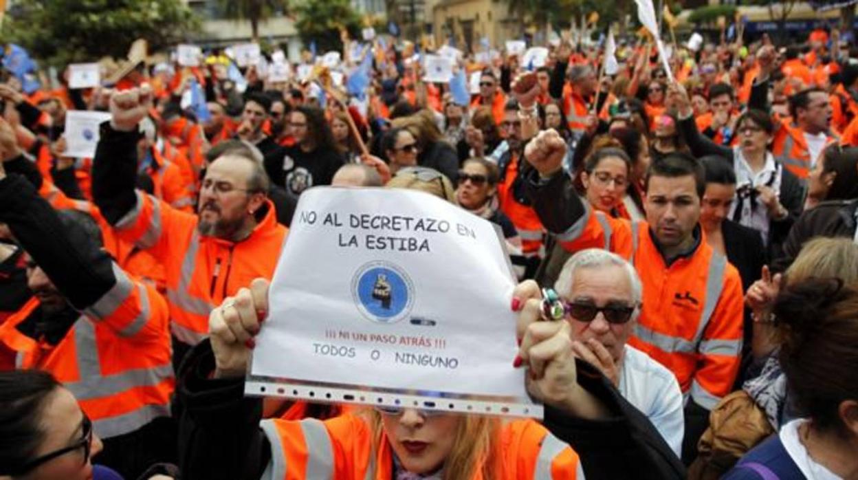 Protestas de los estibadores