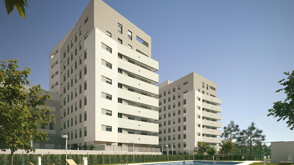 Residencial Hespérides se compone de tres bloques de nueve plantas