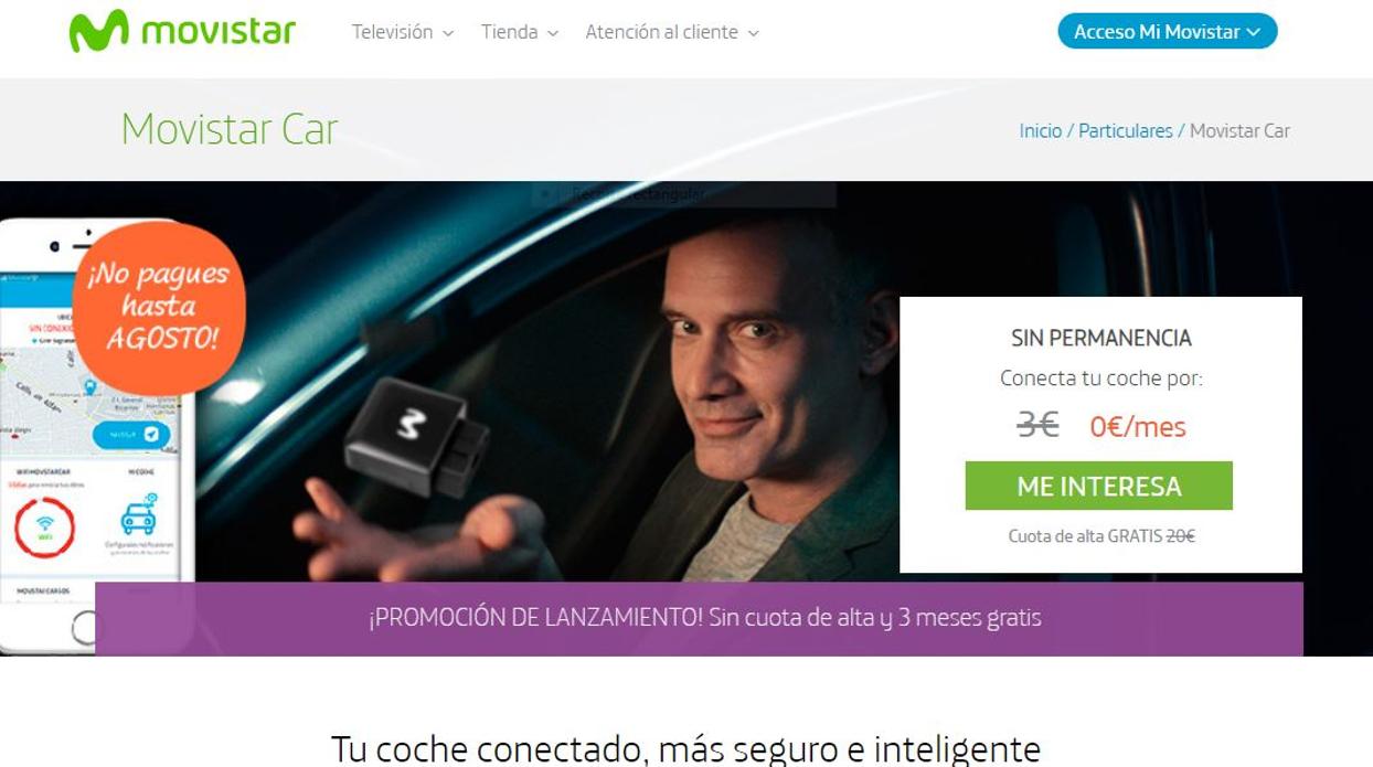 Página web de Movistar Car