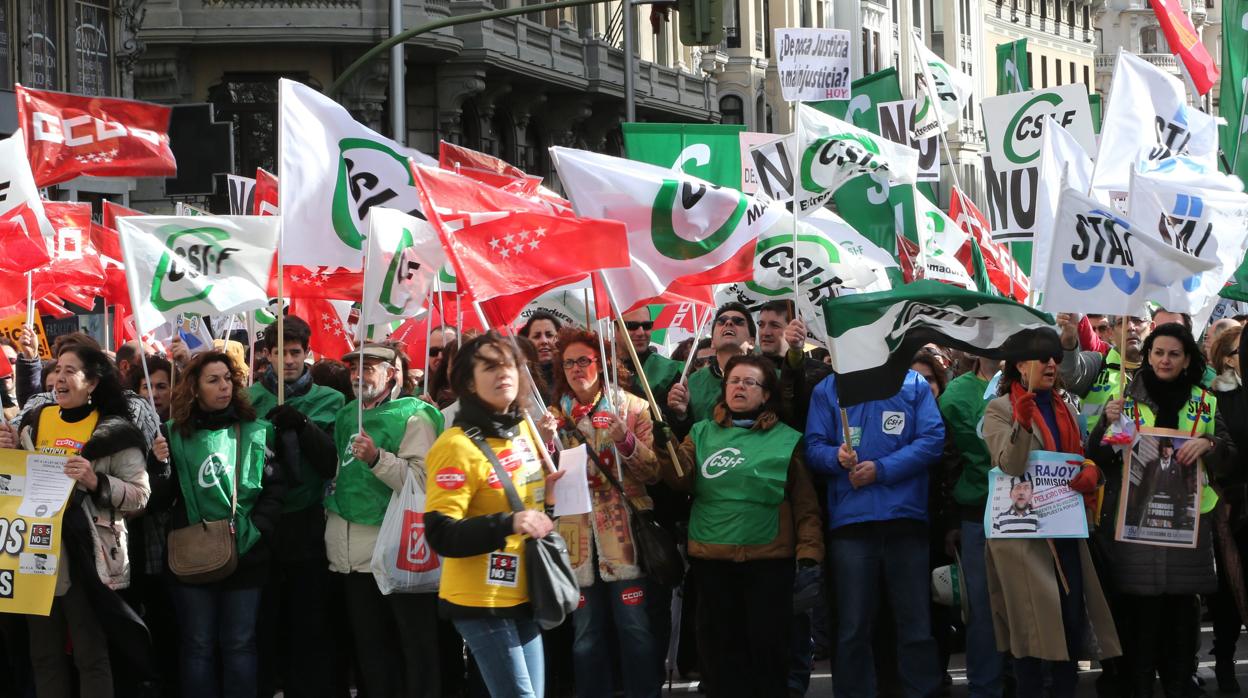 Imagen de archivo de una manifestación de funcinoarios