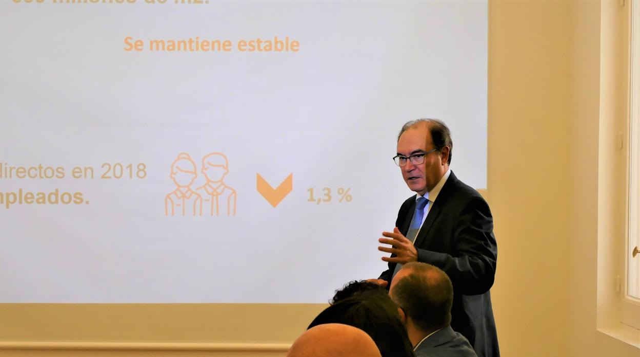 Vicente Nomdedeu, presidente de la patronal Ascer, hoy, durante la presentación en Madrid