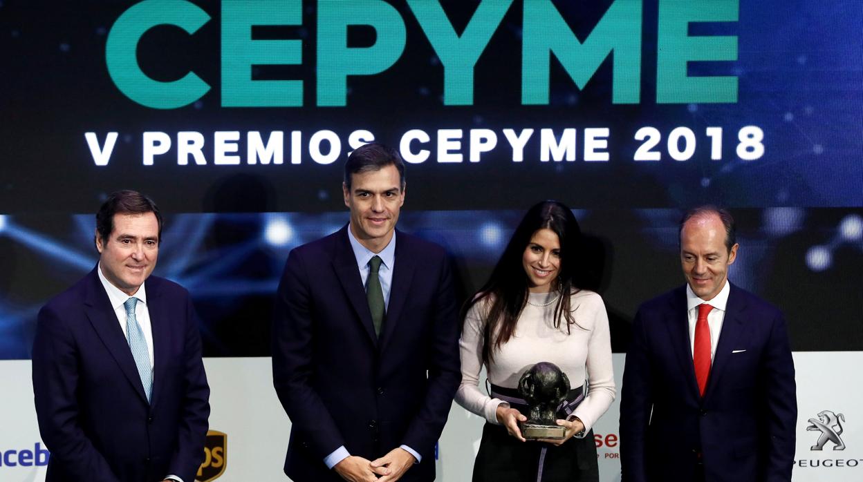 El presidente del Gobierno en funciones, Pedro Sánchez, en la pasada edición de los Premios Cepyme