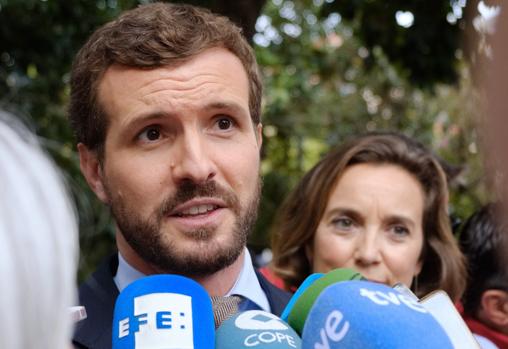 Pablo Casado, esta mañana en Logroño