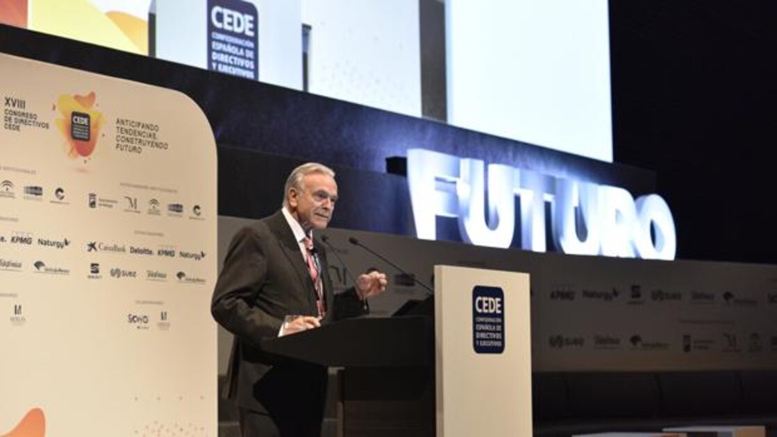 Isidro Fainé, presidente de la Fundación CEDE y de la Fundación Bancaria La Caixa, durante su intervención el pasado jueves en Málaga