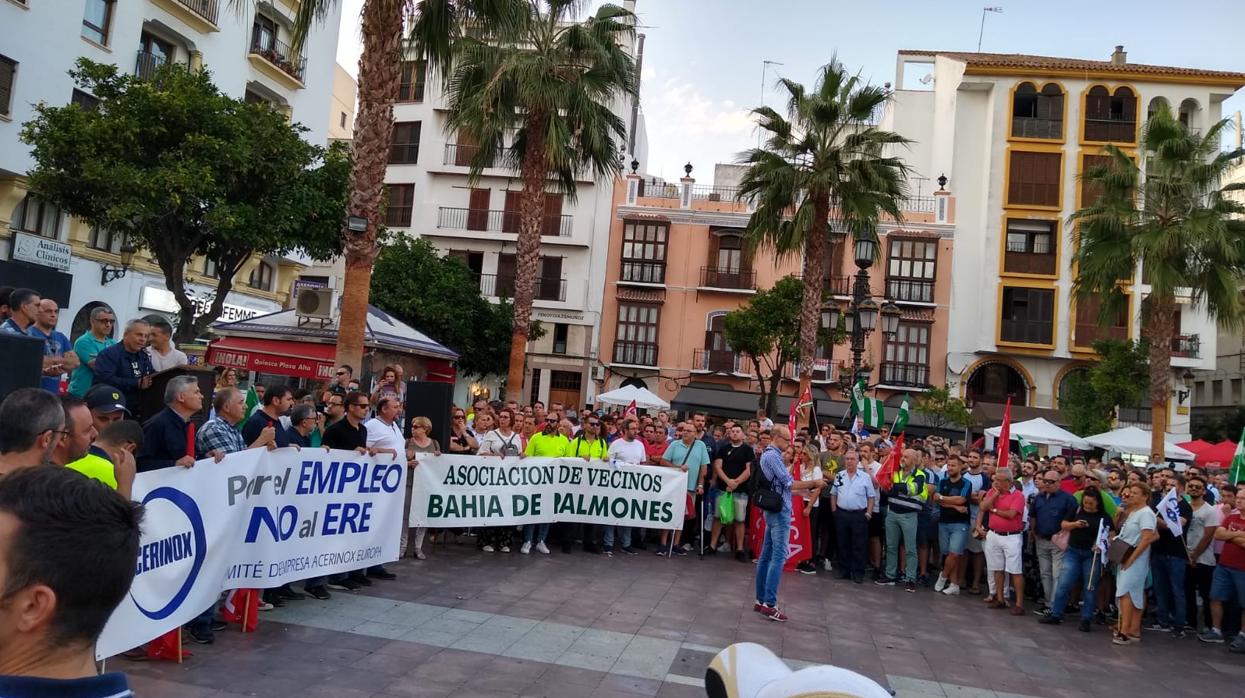 Imagen de la manifestación contra el ERE de Acerinox celebrada en Algeciras en septiembre