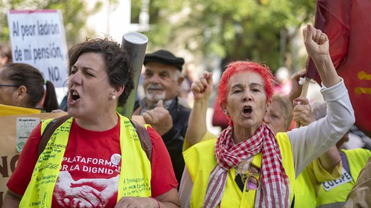 Manifestación de pensionistas en Madrid