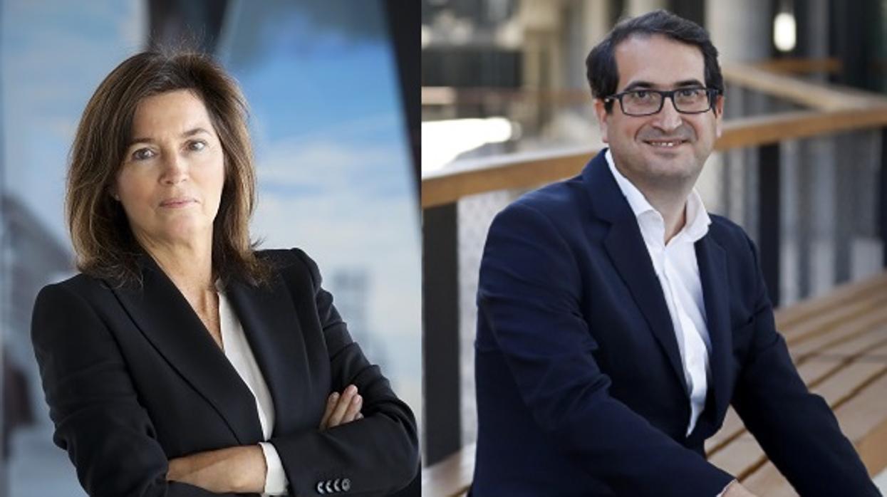 Peio Belausteguigoitia, a la derecha, sustituirá a Cristina de Parias, a la izquierda al frente de BBVA España