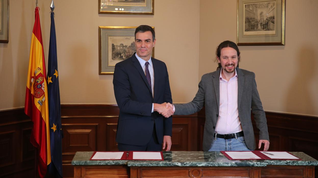 Pedro Sánchez (PSOE) y Pablo Iglesias (Unidas Podemos)