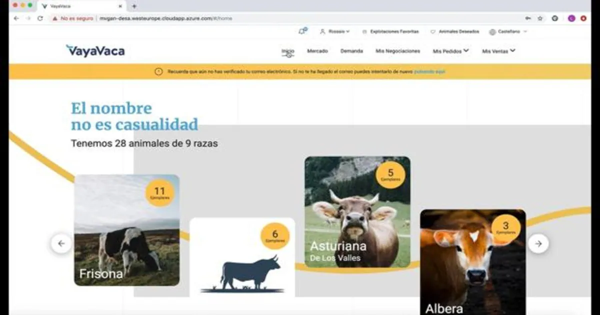 «Vayavaca.com»: la compraventa de ganado salta a la red para esquivar al coronavirus
