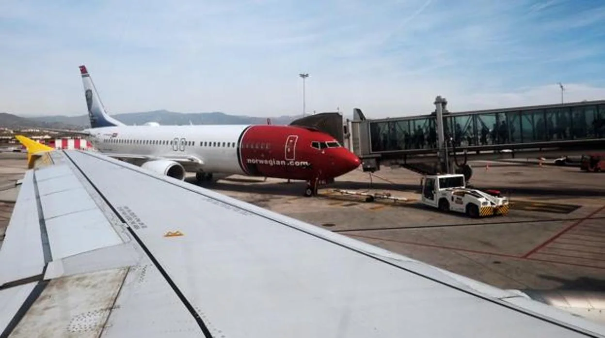 Avión de Norwegian en Málaga
